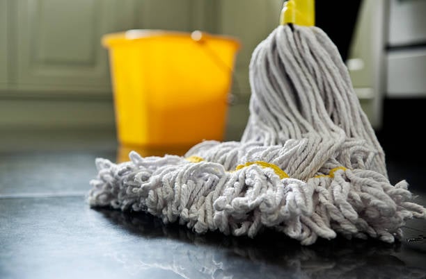 string mop and bucket